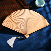 Total Bamboo China Wind Small Folding Fan Day Style Carry-on folding fan Ancient Wind Qipao Walk Show Dance double sided opening and smooth