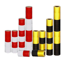 Red White Black Yellow Straight Grain Reflective Film With Road Height Rod Warning Pillar Pile Traffic Facilities Reflective Adhesive Sticker