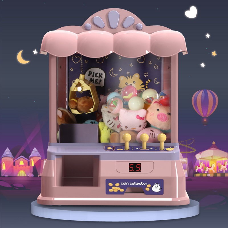 Clip doll machine toy small household coin machine clip doll toy girl capsule machine candy children's amusement machine