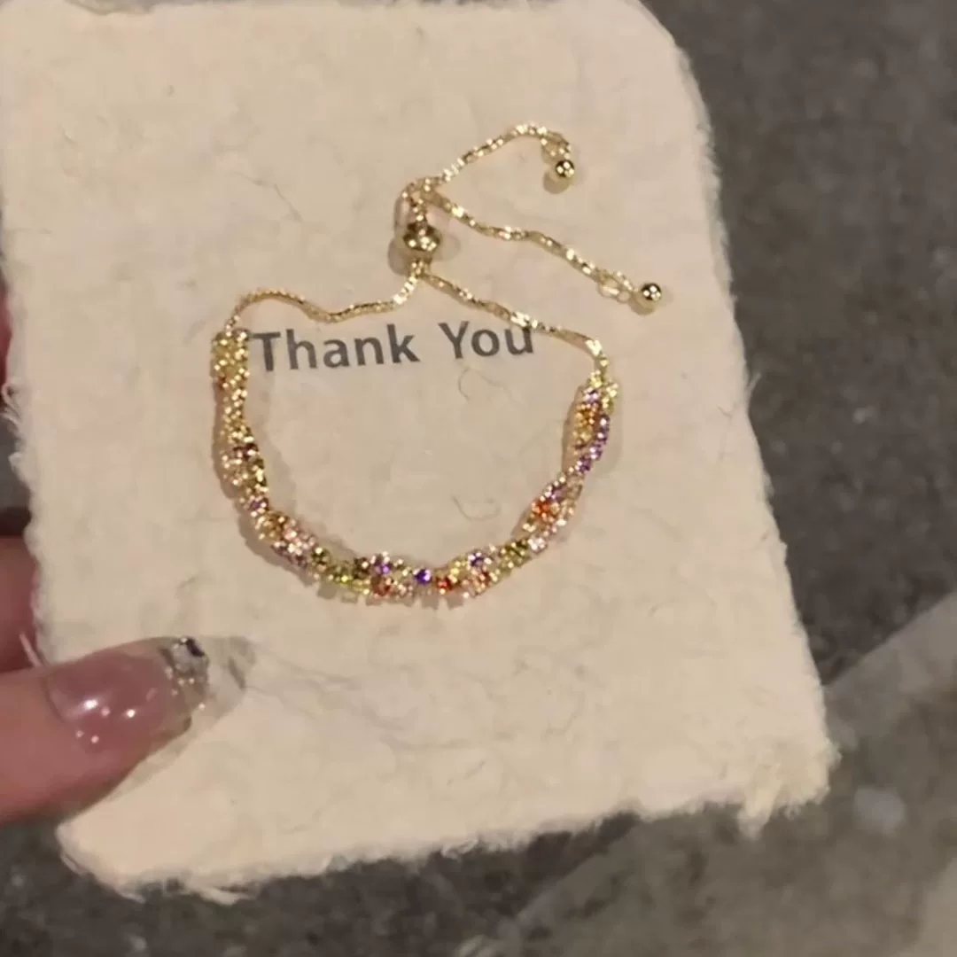 [Gulaya Bracelet Гулая разноцветные кристаллы браслет женский роскошный стиль повседневный]