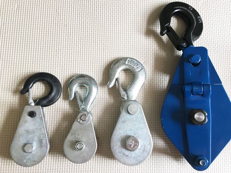 Pulley hook single wheel lifting tackle electric hoist double hook moving pulley driving lower hook cable hanging wire pulley