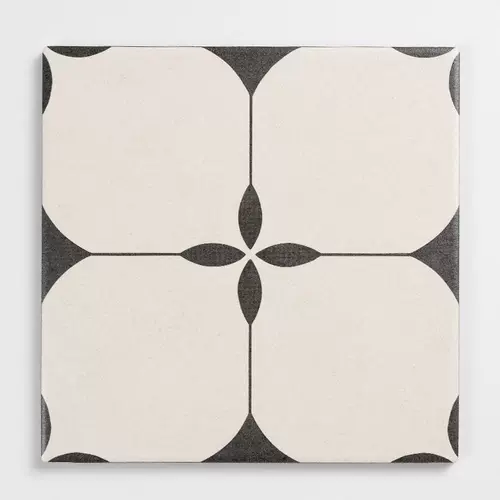 Французская черно-белая ретро-пледа матовая квадратная цветочная плит