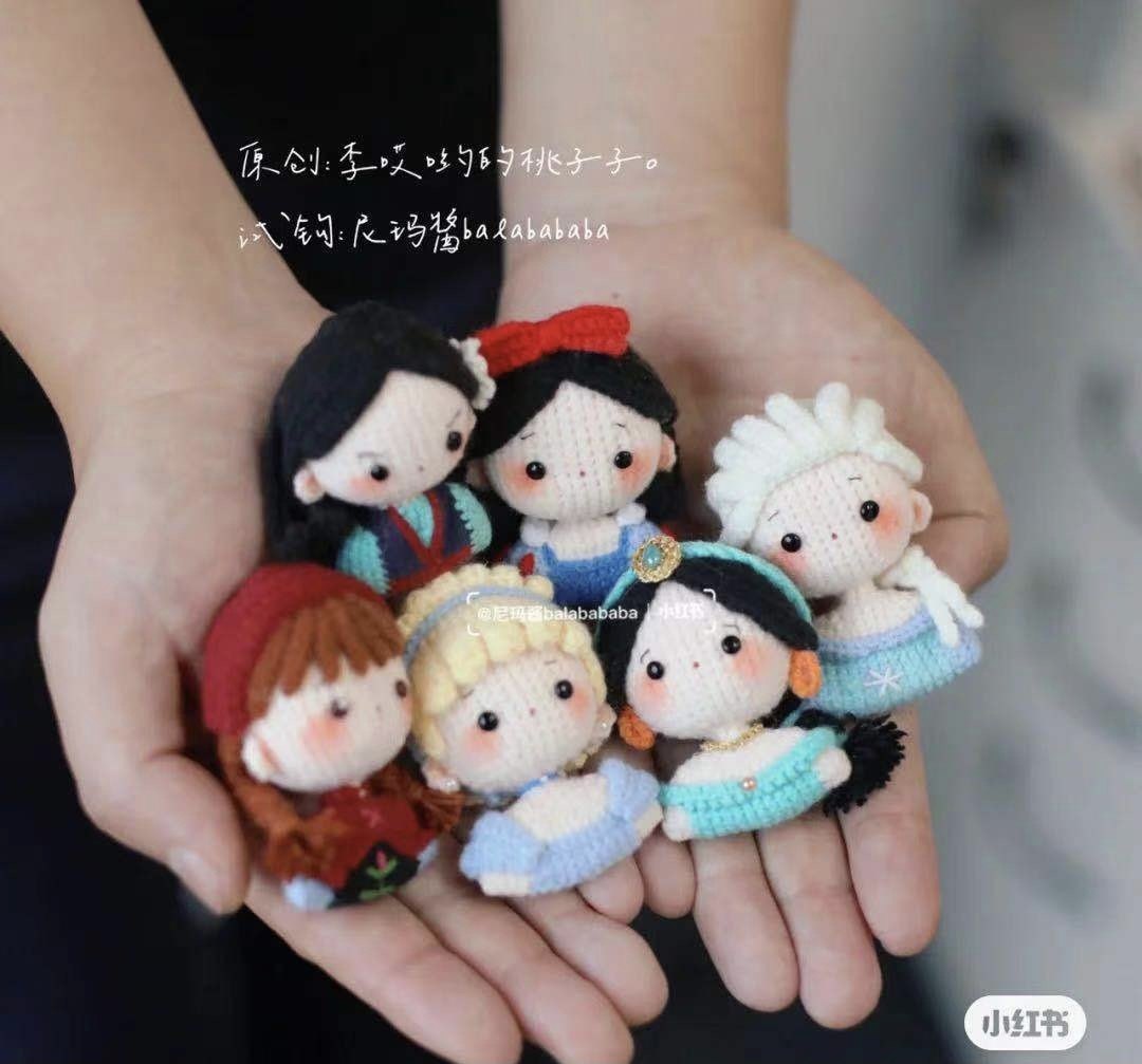 04 Lee Ouch brooch needle illustration video Cinderella Jasmine Aisha flower Snow White