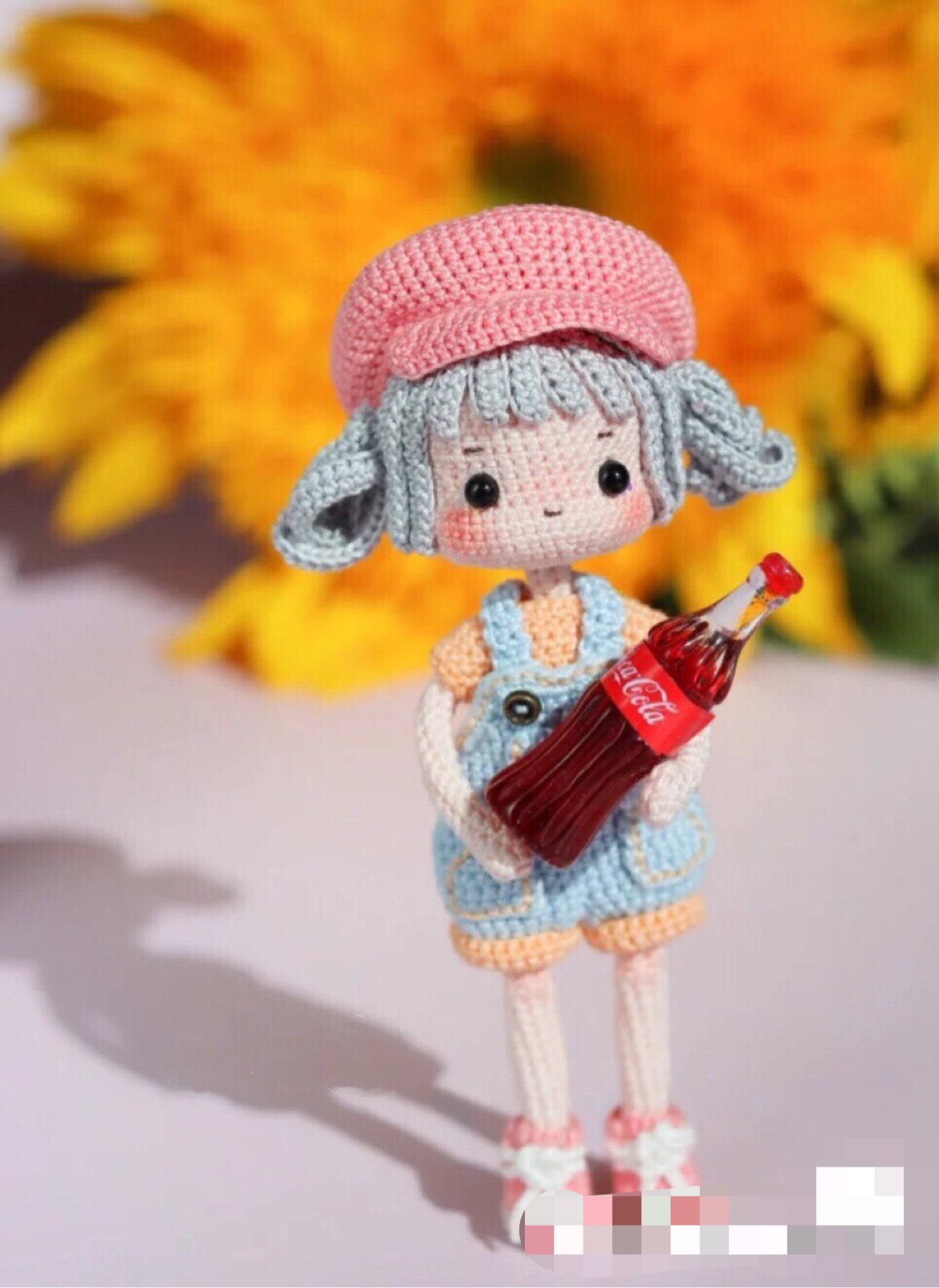 Bull girl hook needle decomposed tutorial diy hand-made wool microhook puppet