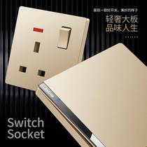 Multifunctional USB British standard switch socket one open 13A socket Africa Singapore Southeast Asia switch panel