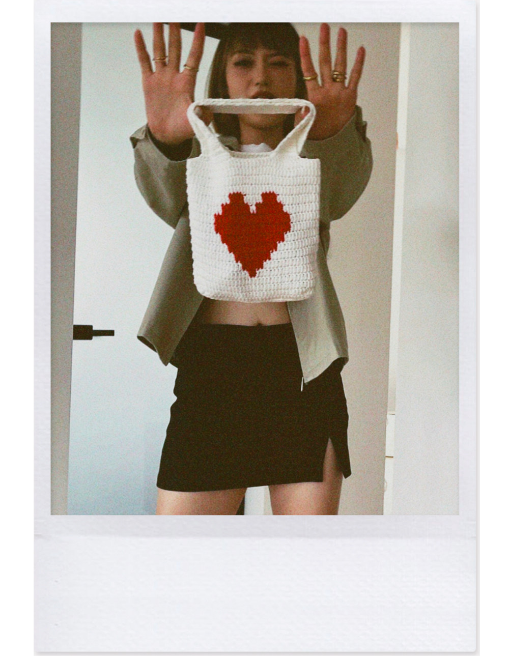 товар из китая 【纯手工】adoor 2色可爱爱心迷你手拎包妈妈手工钩织欧美ins毛线 OTHER