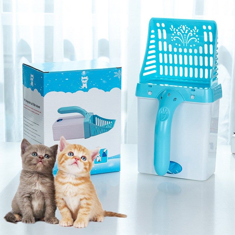 2022 Popcorn one-piece cat litter Cat Shit Shovel Suit Pet ten Closet Detachable Portable Plastic Products