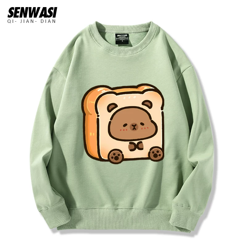 Милоe и симпатичное: кепка Kapibara Capybara Jun Oogway с круглым вырезом, толстый хлопок, футболка для мужчин и женщин, универсальная стильная повседневная одежда