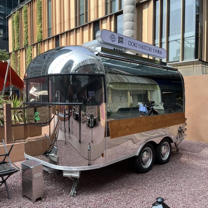 Mirror Stainless Steel Dining Car, Bar, Camping Site, Popular Food Vending Cart, Mobile Coffee, Milk Tea, Ice Cream Cart