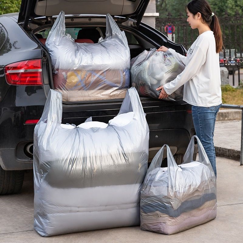 Thickened Cotton Quilts Cashier Bag Subterte Large plastic convenient bagged hand Machia perforated back heart bag Moving and packing