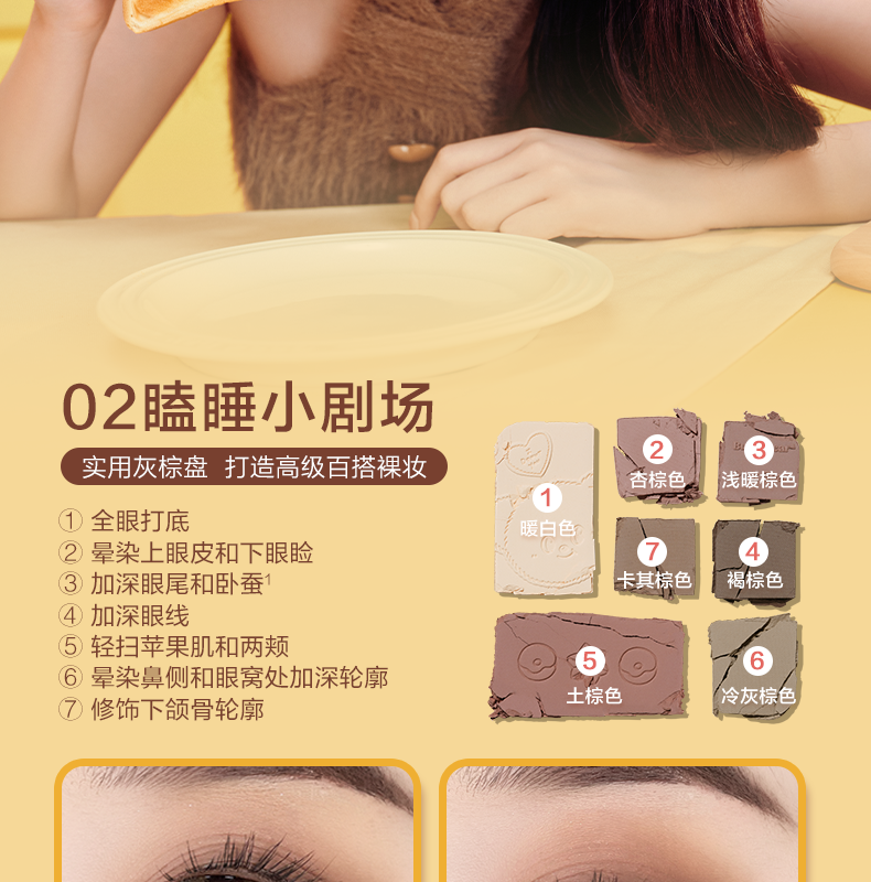 【皮可熊X奶油小熊聯名版禮盒】口紅甜桃小方#S11+口紅奶油吐司S12+七色眼影01 贈聯名餐盤餐具聯名捏捏樂