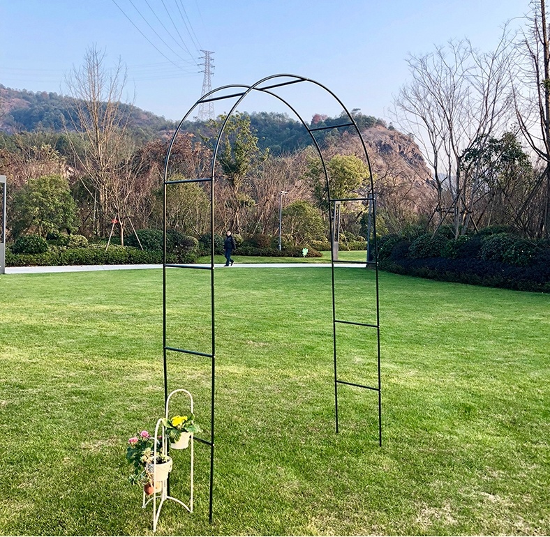 Arch flower stand climbing rattan frame blue snow clematis bracket outdoor flower arch iron art bold road guide plant climbing frame