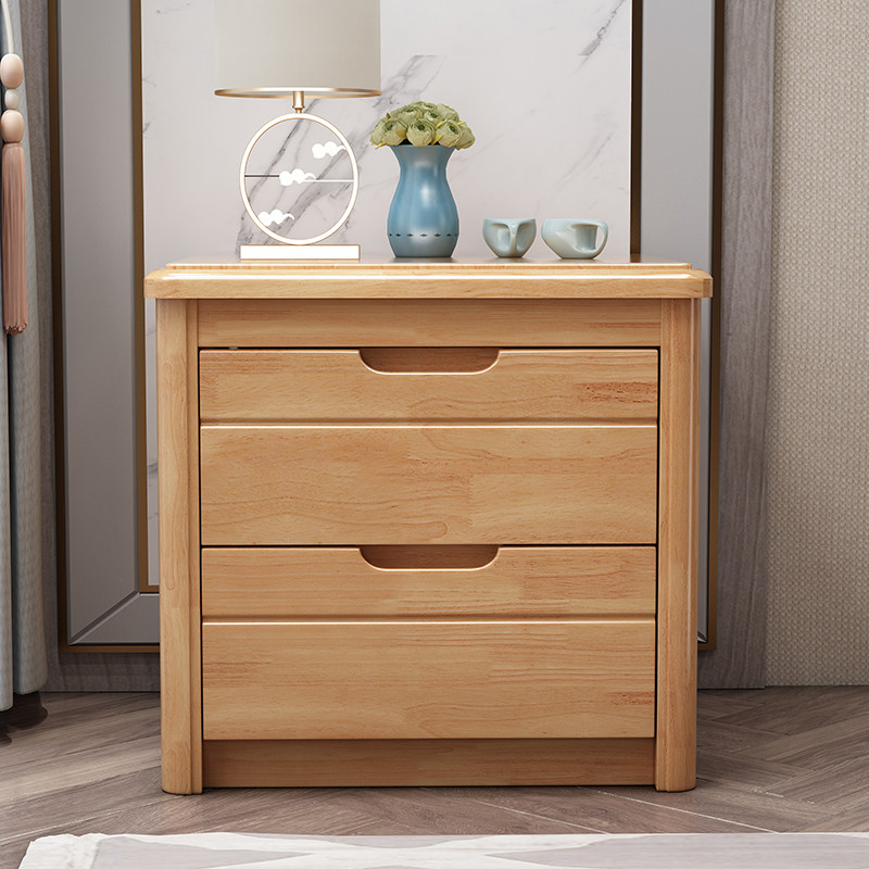 All solid wood bedside table log bedside small cabinet modern Chinese style simple bedroom simple locker package