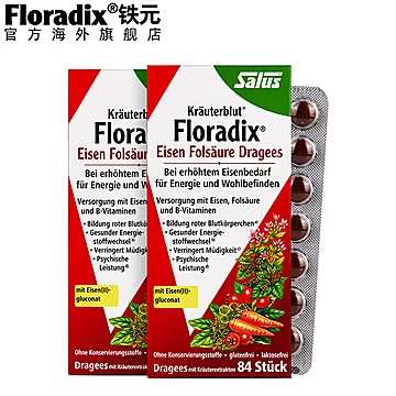 Floradix德国便携铁元补铁铁剂168粒