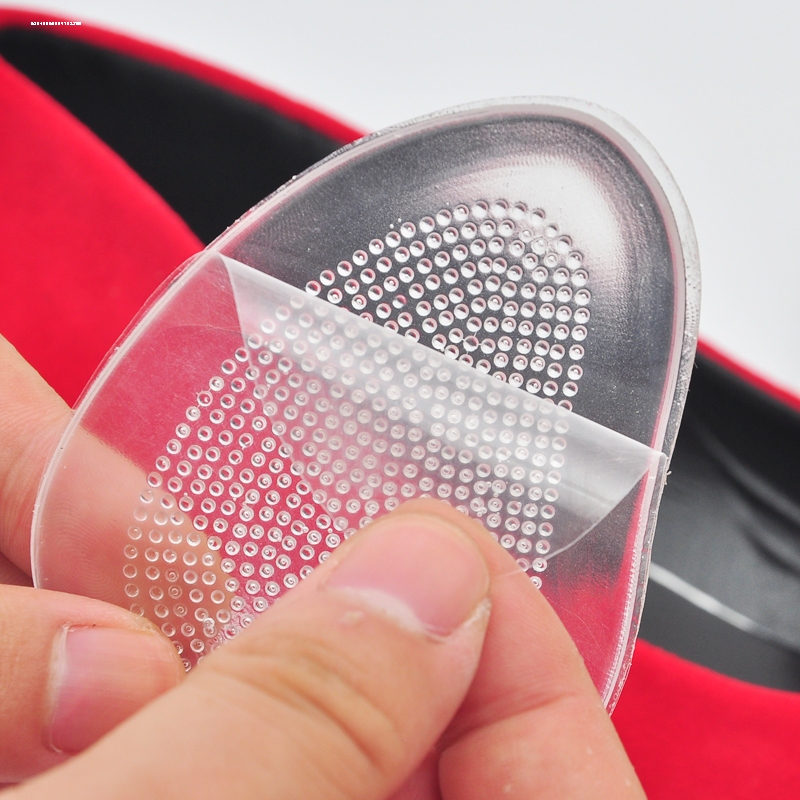 Crystal Silicone Half Insole, High Heel Shoe Half Size Pad, Jelly Forefoot Pad, Transparent Forefoot Pad, Non-Slip for Men and Women