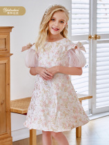 Yallinda silk girl short sleeve dresses dress pink mesh yarns with dress 2022 Summer new birthday party dress