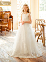 Yallinda Silk High-end Gown Wedding Dresses Dress dress Dress Dress Foreigner Princess Dress Children Performance Dress White