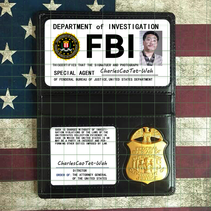 Black Card Holder Similar to Fbi Style, Fbi Merchandise, Metal Badge, Id Holder, Prop for Cosplay