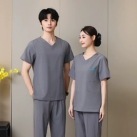 Темно-серый плюс озеро голубой край с короткими рукавами, эластичный стиль