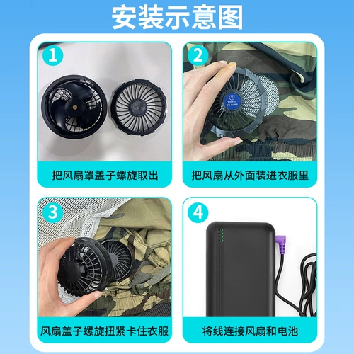 Летний охлаждающий камуфляжный вентилятор для работы, 36v, короткий рукав