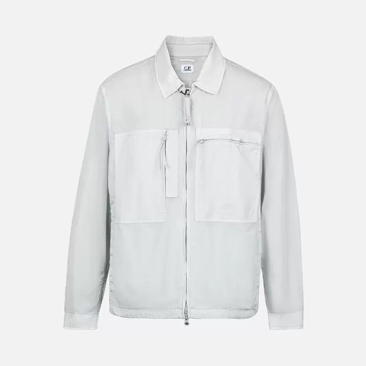 C.P.COMPANY SS25 нейлоновый куртка с молнией, карман, воротник стойка, рубашка с молнией 18CMOS092A