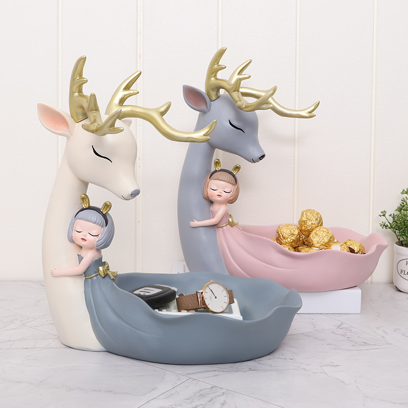 Nordic light luxury style storage tray home creative multi-functional decoration porch key living room dining room resin decorations