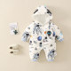 Baby winter jumpsuit plus cotton newborn clothes thickened out clothes baby hundred days full moon warm climbing clothes