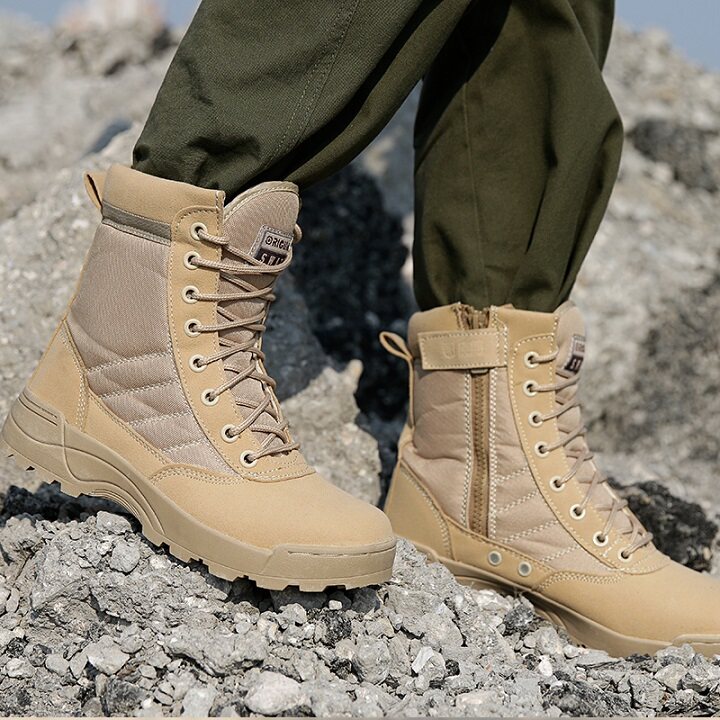 Autumn ultra-light combat boots men's marine combat boots breathable tactical boots combat training boots mountaineering shoes high training boots men