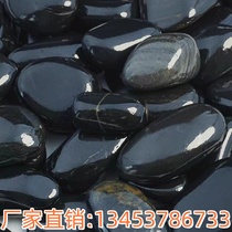 Natural black oversized pebbles rain flower stone high polished massage stone fish tank decorative painting stone
