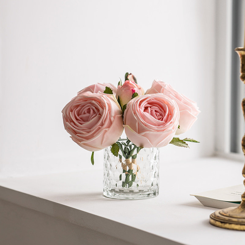 Emulated flower decoration moisturizing hand rose Flowers Perpetual Fake Flowers High-end Light Extravagant and Realistic High-end Incense Table