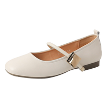 Daphne Silver Mary Jane Shoes 2024 New French Genuine Leather Womens Shoes Soft Bottom Flat Leather Shoes Womens Summer Summer