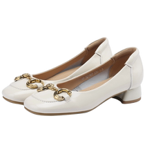 Daphne shallow mouth single shoes for women summer 2024 new leather low-heeled beanie shoes womens flat boat shoes leather shoes
