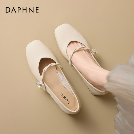 达芙妮单鞋女2025新款春瓢鞋晚晚鞋小皮鞋妈妈鞋冬季法式玛丽珍鞋