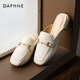 Daphne Baotou Half Slippers ເກີບແມ່ຍິງ Summer ຂອງແມ່ຍິງ 2024 ຮູບແບບໃຫມ່ຮ້ອນ Versatile Thick Heel ດຽວເກີບ Mule ເກີບ