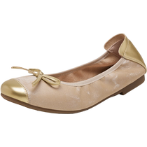Daphne French ballet shoes for women 2024 new high-end evening golden egg roll shoes flat commuter beanie shoes