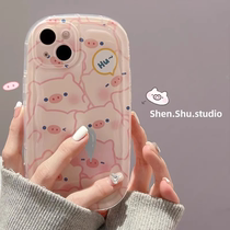 Suitable for Apple 15promax shell iphone14 air cushion silicone 13 cute piggy 12 new style 11 anti-fall xs