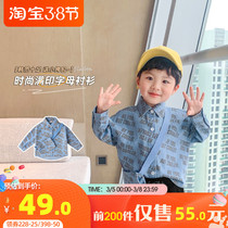  Boys  shirts western style spring 2021 new baby spring tops long-sleeved childrens denim shirts thin children