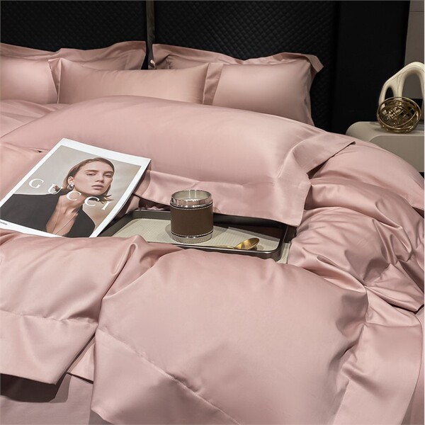 High-End Hotel A-Class New High-Density Long-Staple Cotton Four-Piece Set Pure Cotton Duvet Cover All-Cotton Solid Color Bedding 4