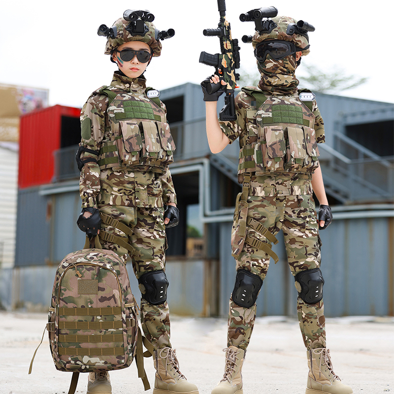 Children's camouflak suit fall long sleeve special soldier outdoor expansion training suit New Year's Day autumn winter thickened military training suit-Taobao