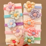 Детская резинка для волос, безвредная ткань, детский хвостик, аксессуар для волос, в цветочек, не повреждает волосы