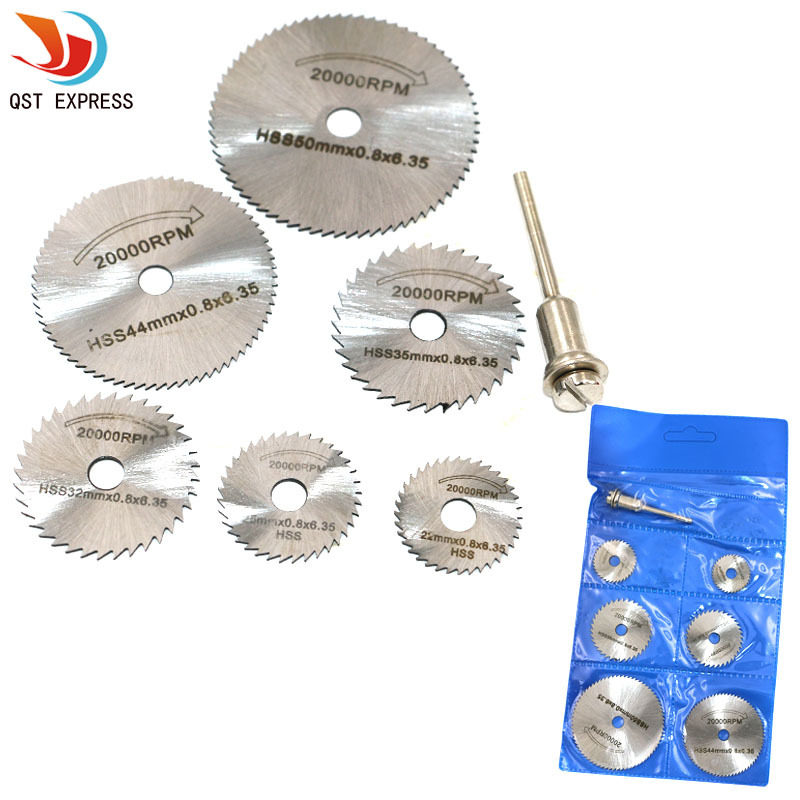 Electric Mill Accessories High Speed Mesh Cut Sheet 7PC Wood Plastic Copper Aluminum Soft Metal Small Saw Blade 3 2mm Bar