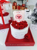 Loopy Eternal Flowers Обнимайте ведро красное