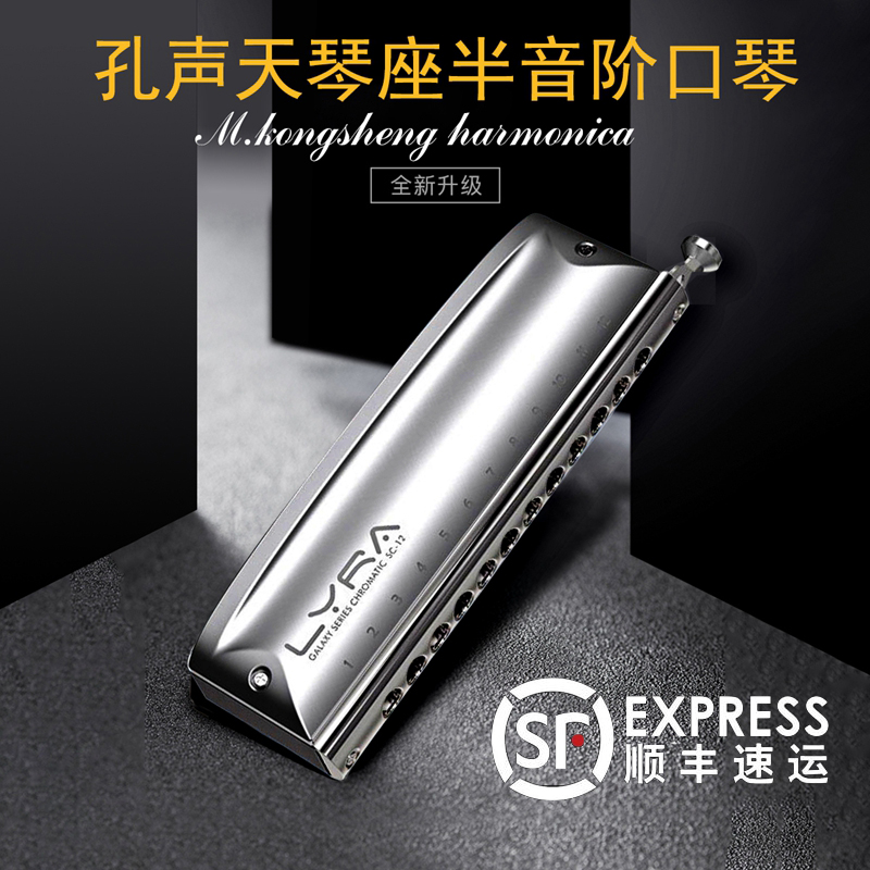 Kong Sheng Lyra Chromatic harmonica 12-hole all-metal grid Adult beginner professional performance practice C tuning piano