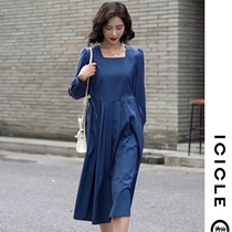 ICICLEs gramme with long line of dress 2022 spring new womens dress cashew with underdress tea hysteria