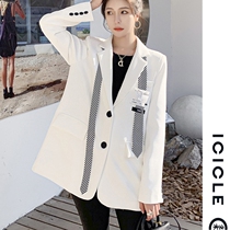 ICICLEs and special cabinet womens clothing 2022 spring new pint of pure color suit small sub long sleeve western suit jacket