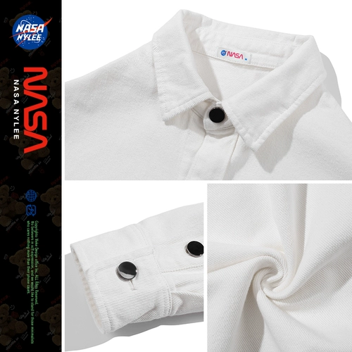 Белая рубашка, джинсовая хлопковая куртка, с медвежатами