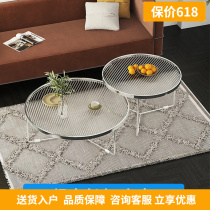 Danish designer small medieval tea table living room home light extravagant modern Changhong glass sofa primary and secondary side a few