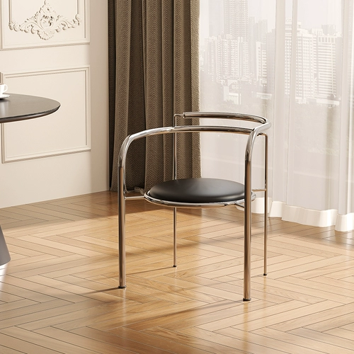 Датский дизайнер, креативный обеденный стул из нержавеющей стали, легкий, роскошный стул в средневековом стиле, итальянский стул Bauhaus с одной спинкой