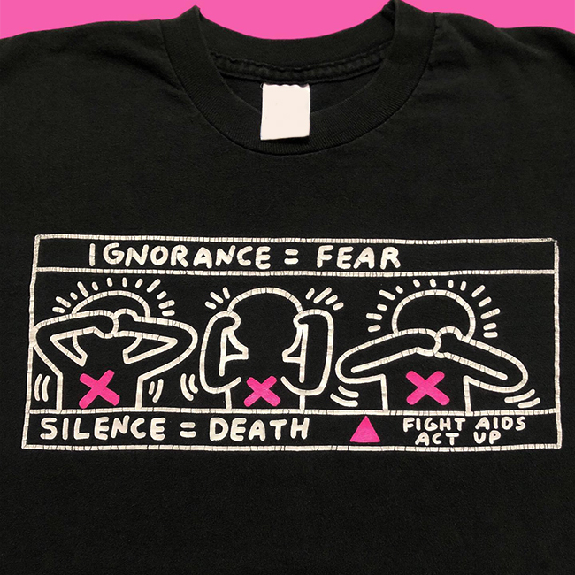 255g Lightweight Spray-Painted! Keith Haring Rare Niche Artist Series Old School Creative Short-Sleeve T-Shirt