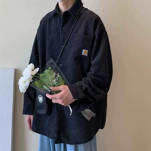 Японская вельветовая рубашка, ретро куртка, оверсайз